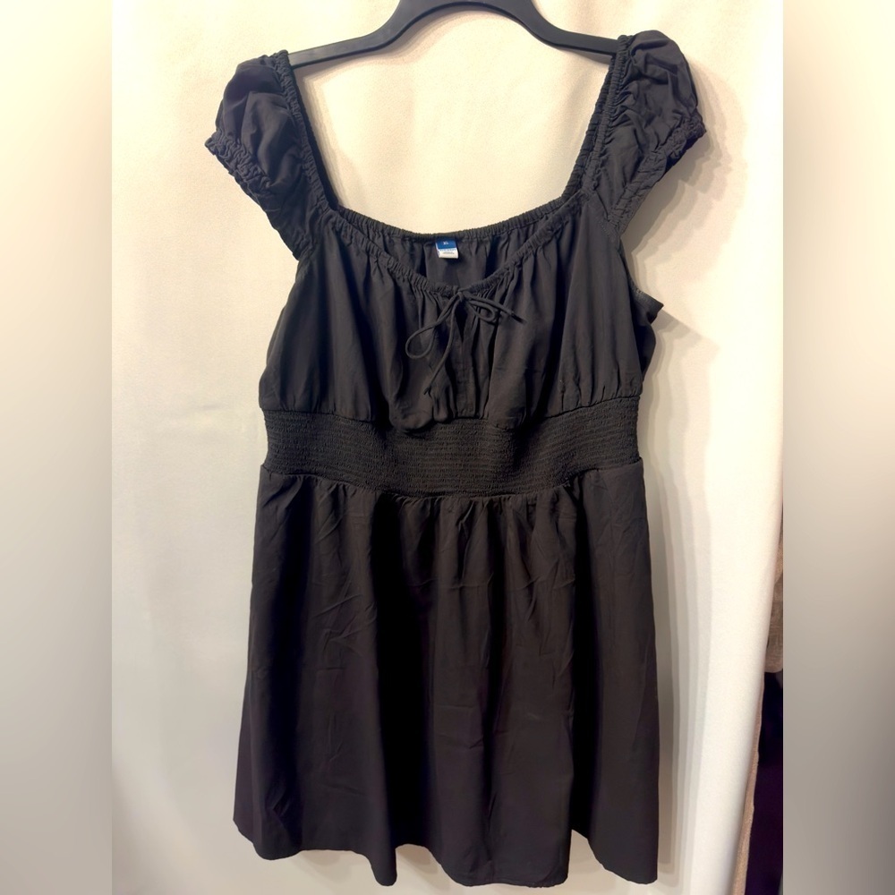OLD NAVY  Waist-Defined Black Mini Dress size XL